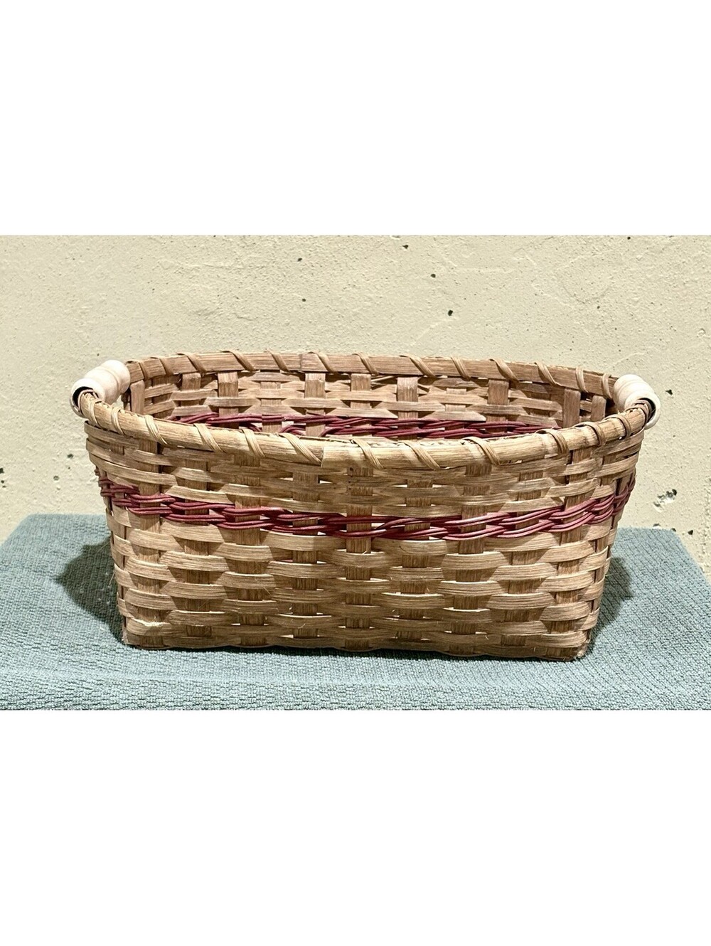 Vintage Cottagecore Splint Woven Wood Basket